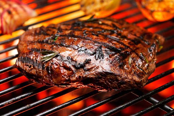 Bistec de falda al limón asado