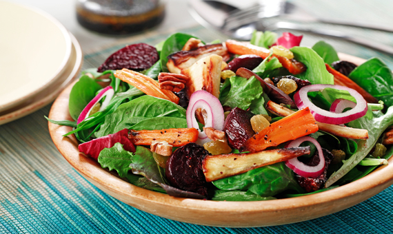 Roasted Beet and Carrot Salad recipe made with canola oil i partnership with the American Diabetes Association 