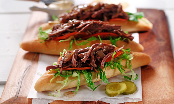 Slow Cooker Po’ Boys recipe made with canola oil by Nancy Hughes