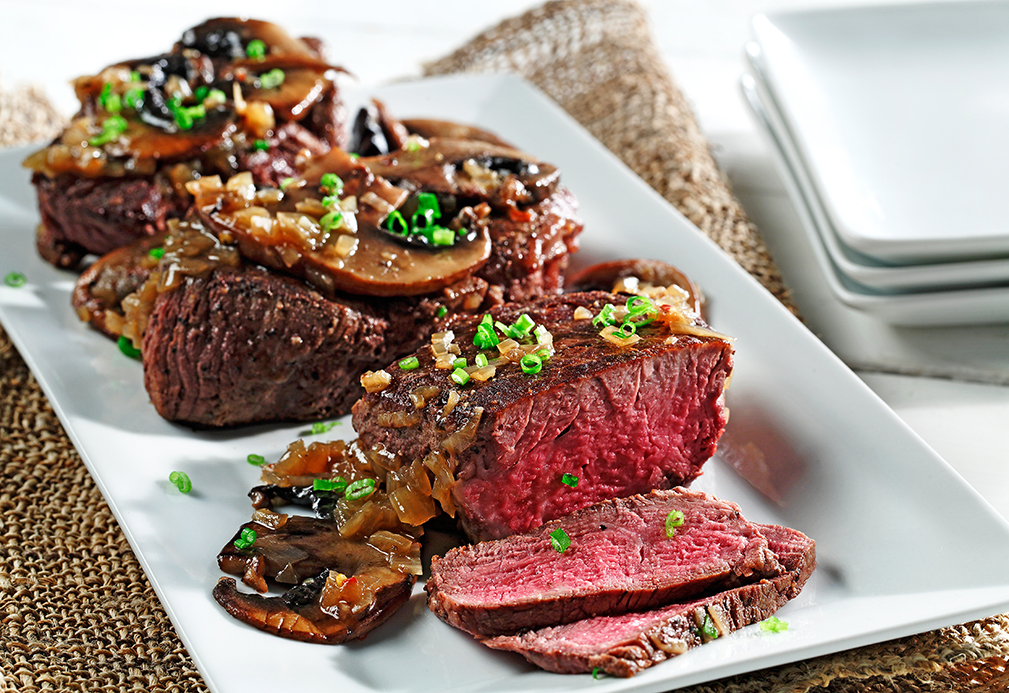 Beef Tenderloin and Portobellos with Marsala Sauce recipe made with canola oil in partnership with the American Diabetes Association 