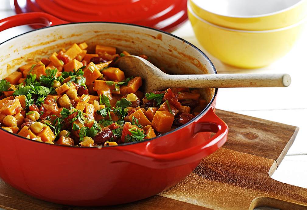 Curried Sweet Potato and Peanut Stew recipe made with canola oil in partnership with the American Diabetes Association 