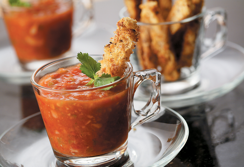 Gazpacho With Multi-Grain Croutons recipe made with canola oil