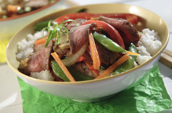 Ginger Beef Stir Fry with Rice