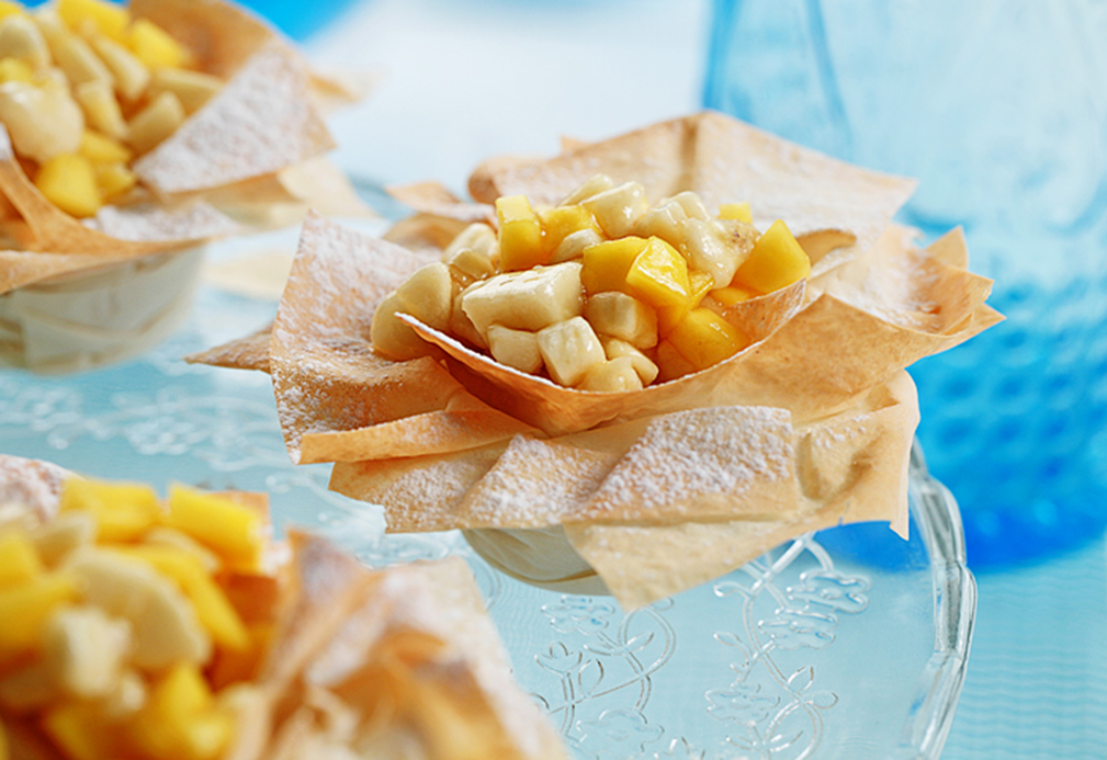 Mango Banana Phyllo Nests recipe made with canola oil in partnership with the American Diabetes Association 