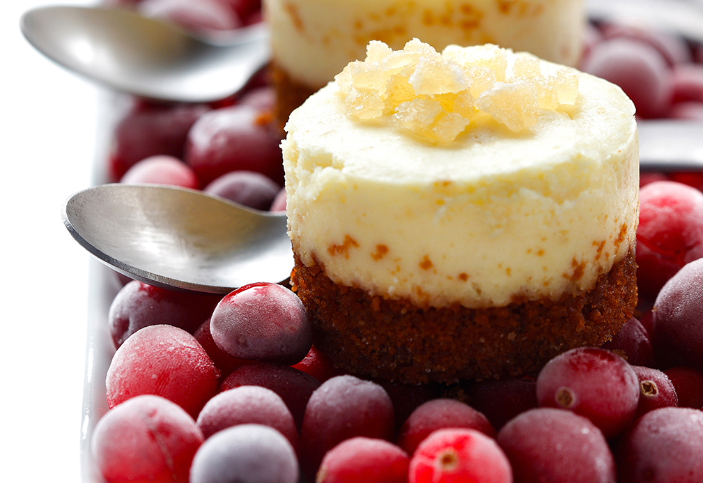 Mini Pear Ginger Cheesecakes with Gingersnap Crust