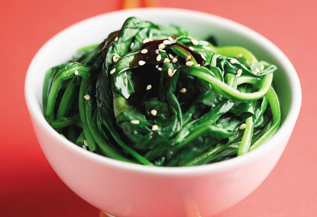 Sauteed Spinach made with canola oil