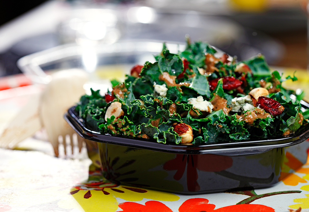 Kale Salad with Hazelnut Balsamic Vinaigrette