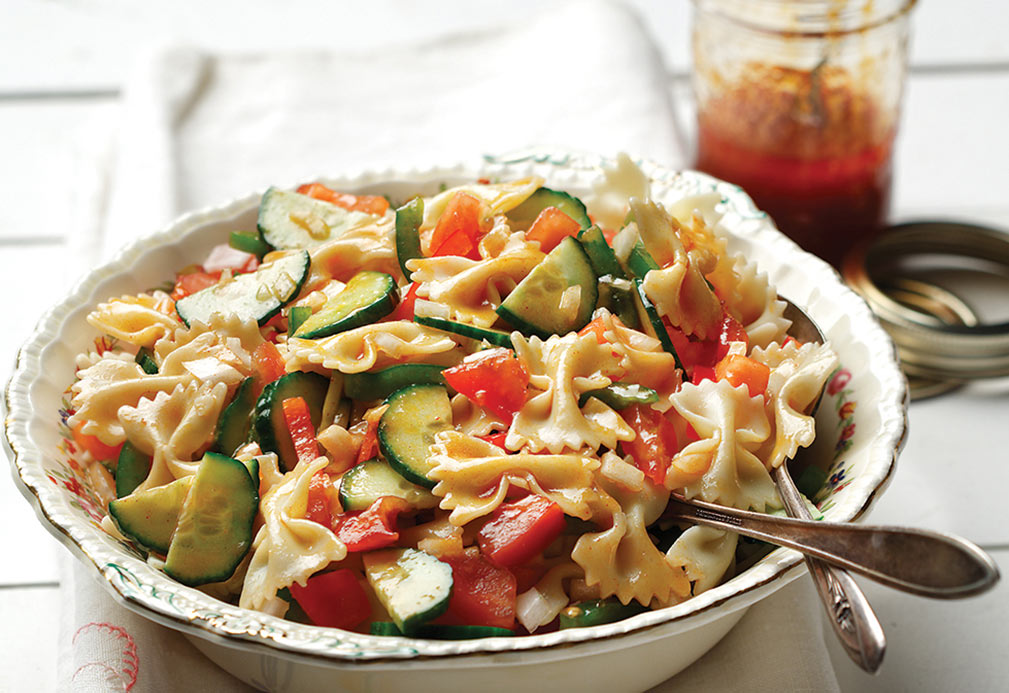 Angel Wing Pasta Salad made with canola oil