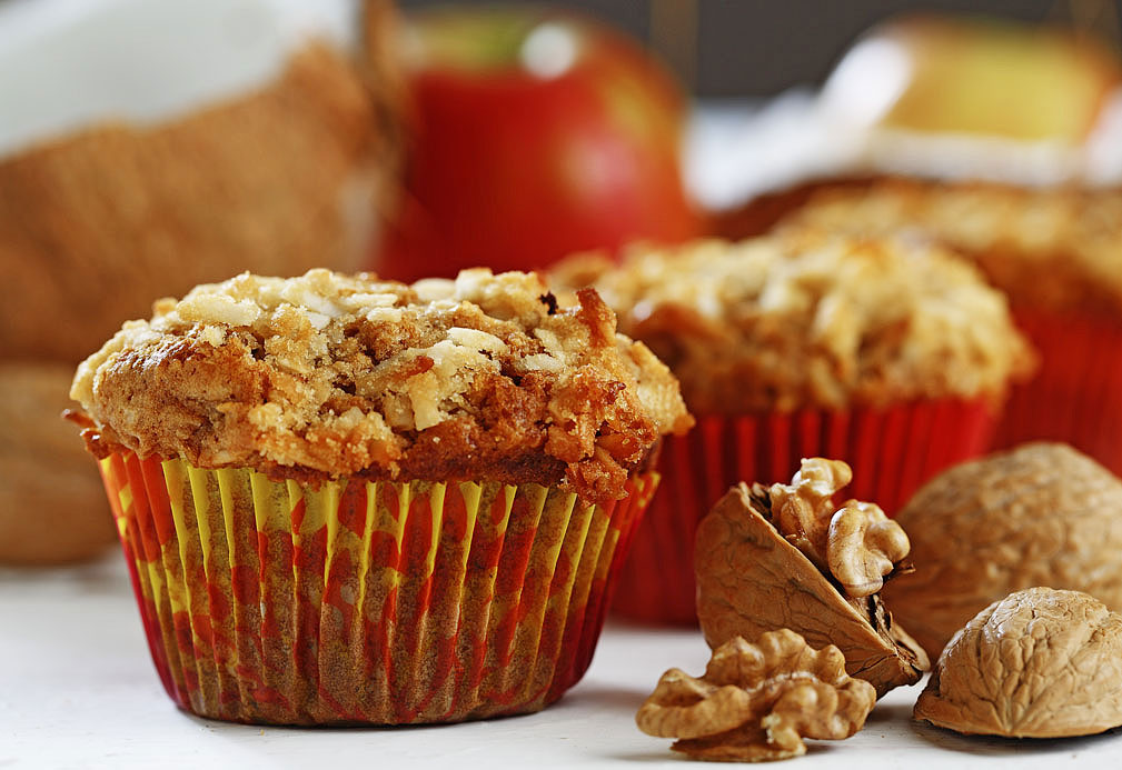 Apple Coconut Muffins recipe made with canola oil
