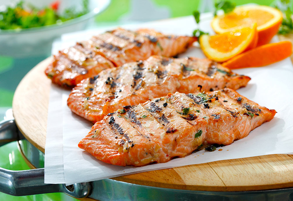 Orange Soy Marinated Salmon recipe made with canola oil by Nathan Fong