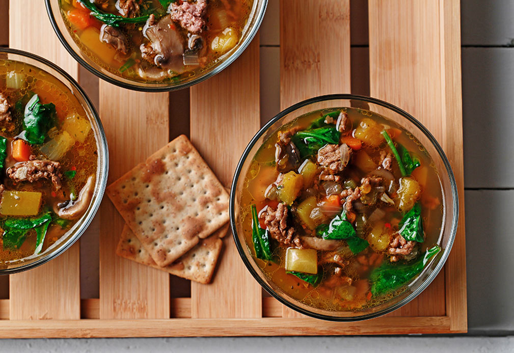 Beef and Mushroom Soup recipe made with canola oil by Emily Richards