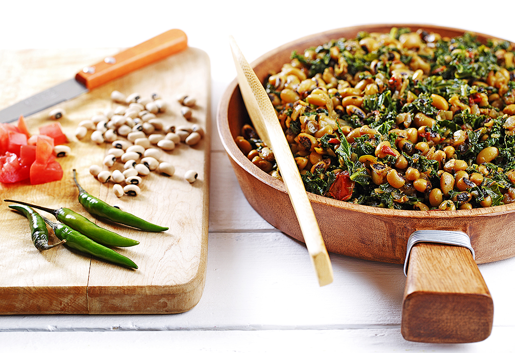 Black-eyed Peas with Mustard Greens