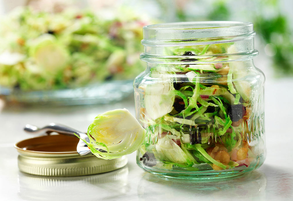 Brussels Sprout, Blueberry and Walnut Slaw recipe made with canola oil by Nancy Hughes