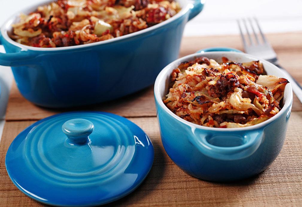 Cabbage roll casserole recipe made with canola oil by Patricia Chuey