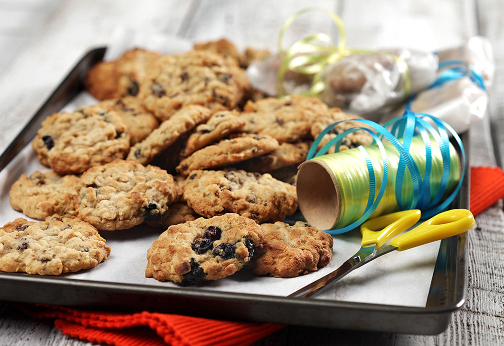 Galletas suaves de avena con arándanos