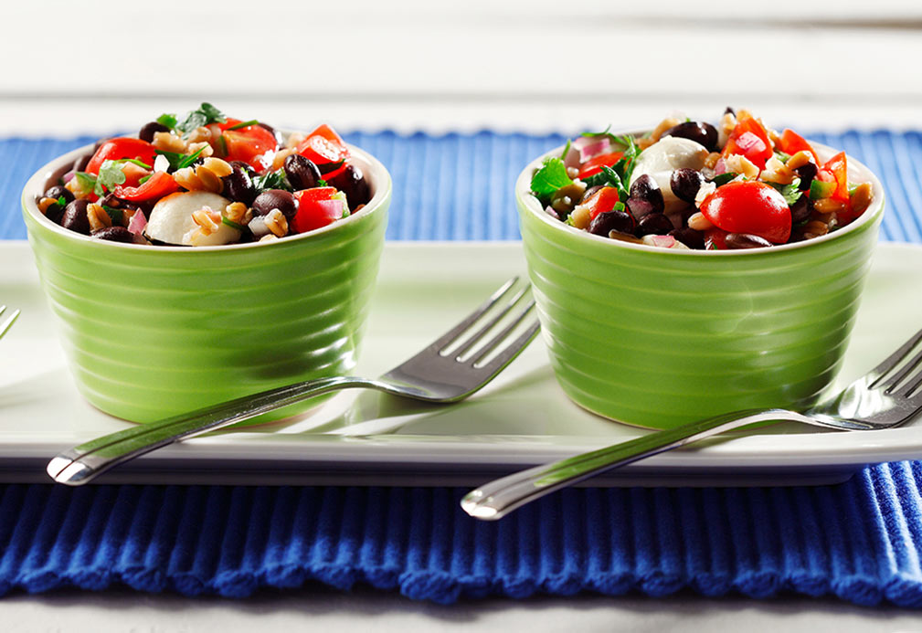 Cilantro and Black Bean Farro Salad recipe made with canola oil by Nancy Hughes