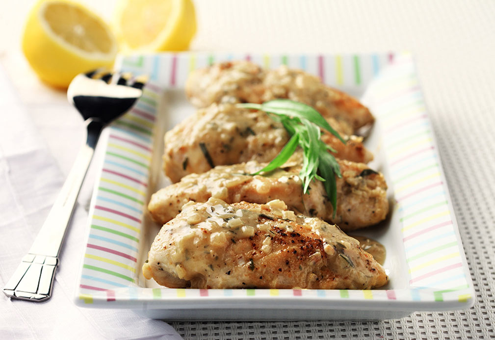 Citrus Chicken with Tarragon and Mustard recipe made with canola oil
