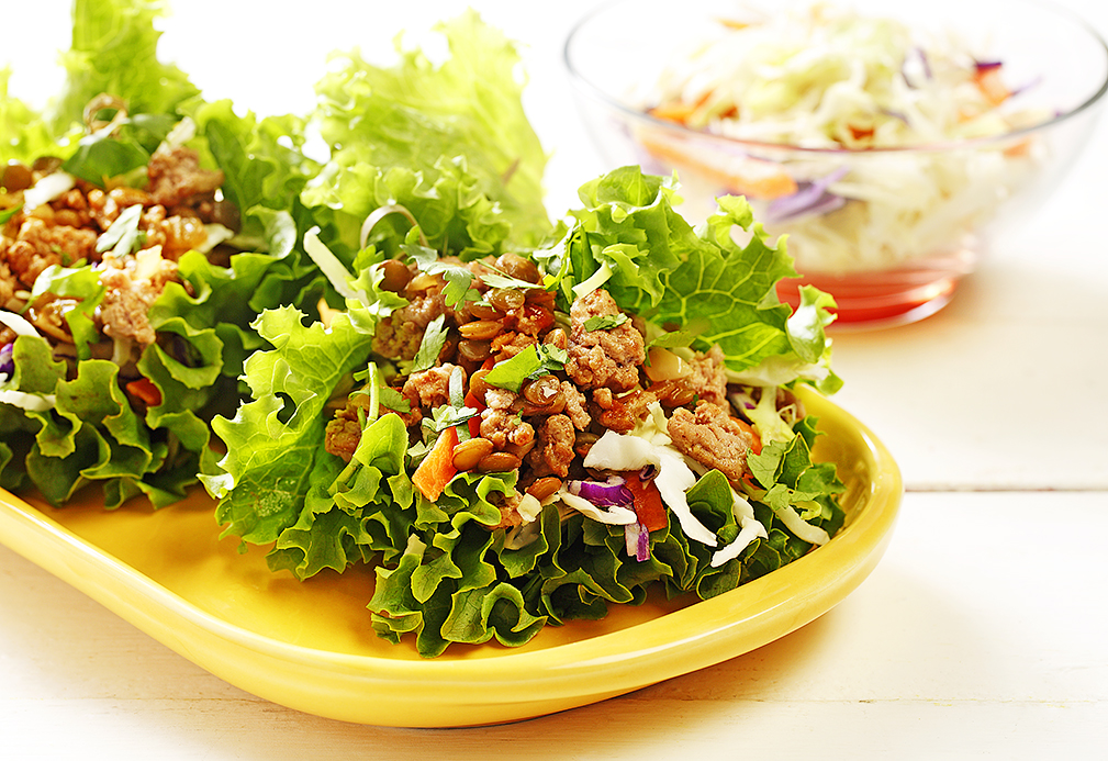 Crunchy Turkey Lentil Lettuce Wraps recipe made with canola oil by Patricia Chuey