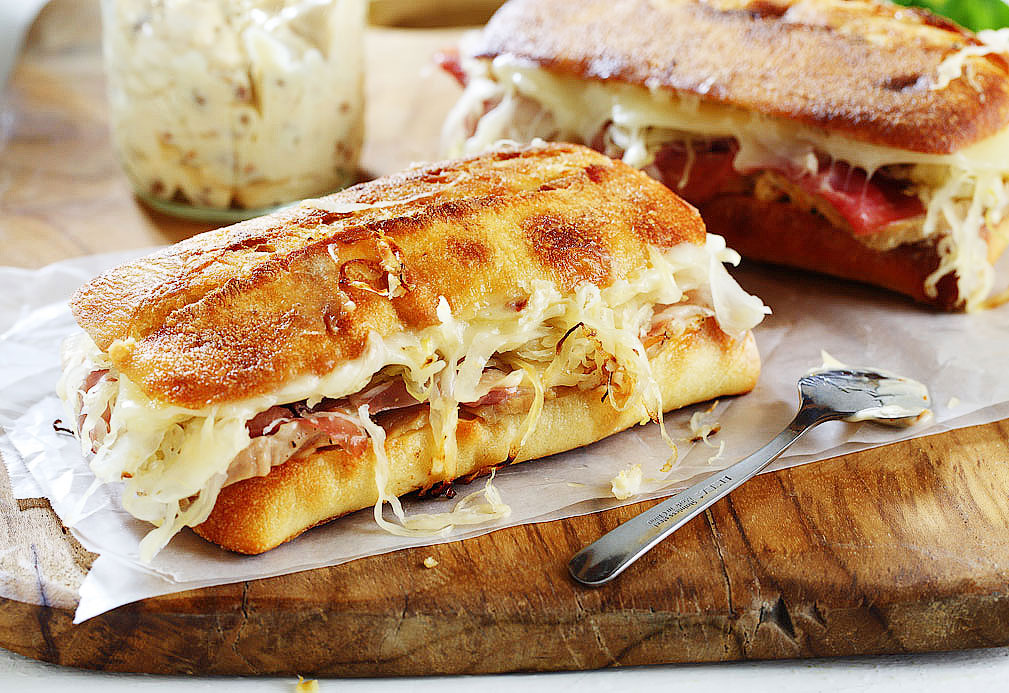 Cuban Inspired Sandwiches with Sun Dried Tomato Canola Mayonnaise