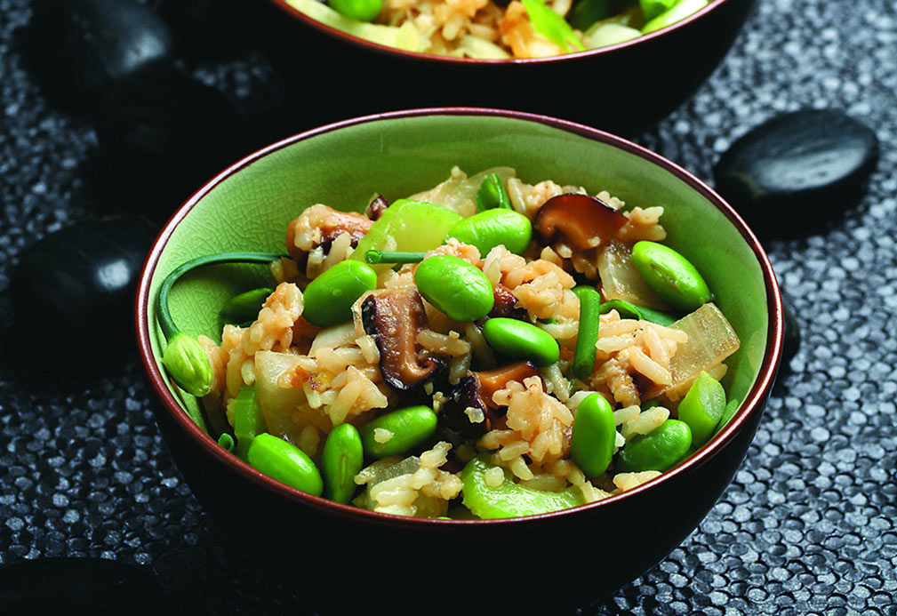 Edamame Fried Rice recipe made with canola oil