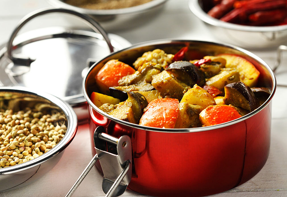 Eggplant with Apples, Fennel and Cumin