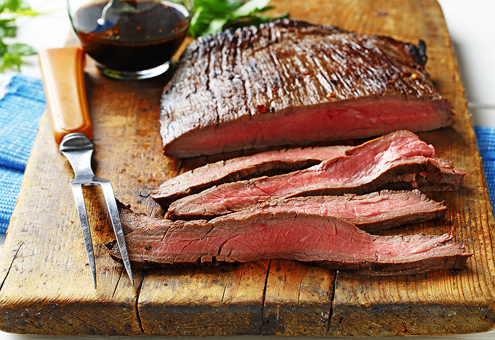 Bavette avec réduction de sauce soya et lime 