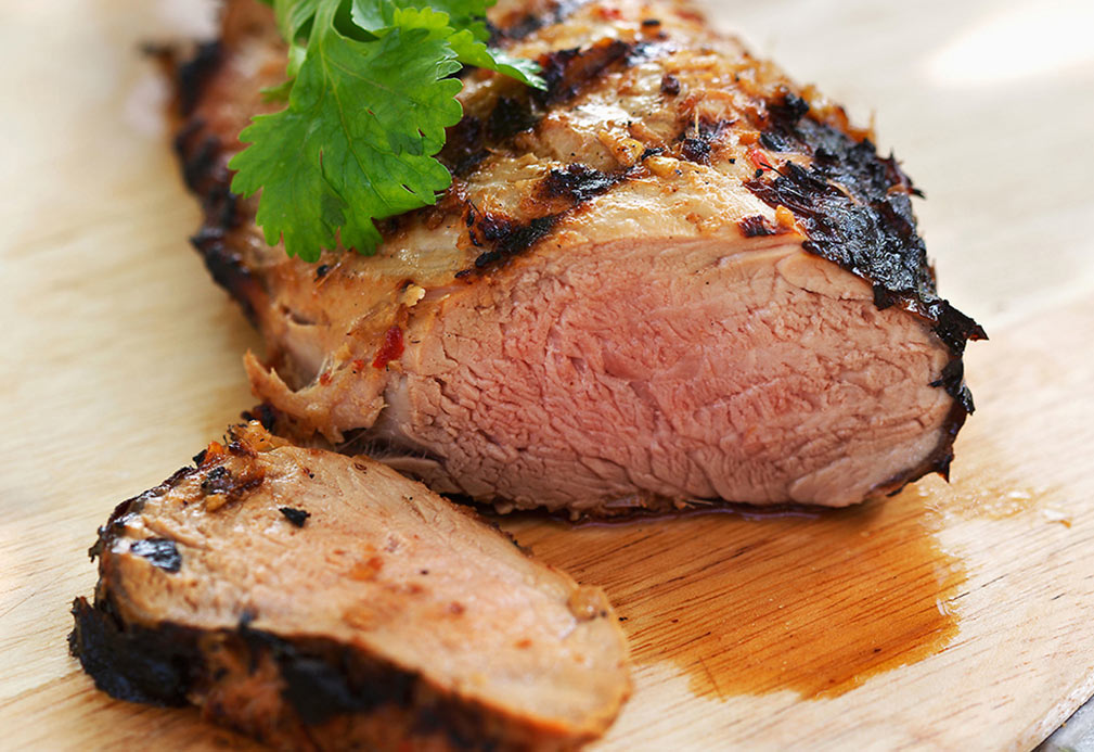 Grilled Lemongrass Pork Tenderloin recipe made with canola oil by Kathleen Bruno