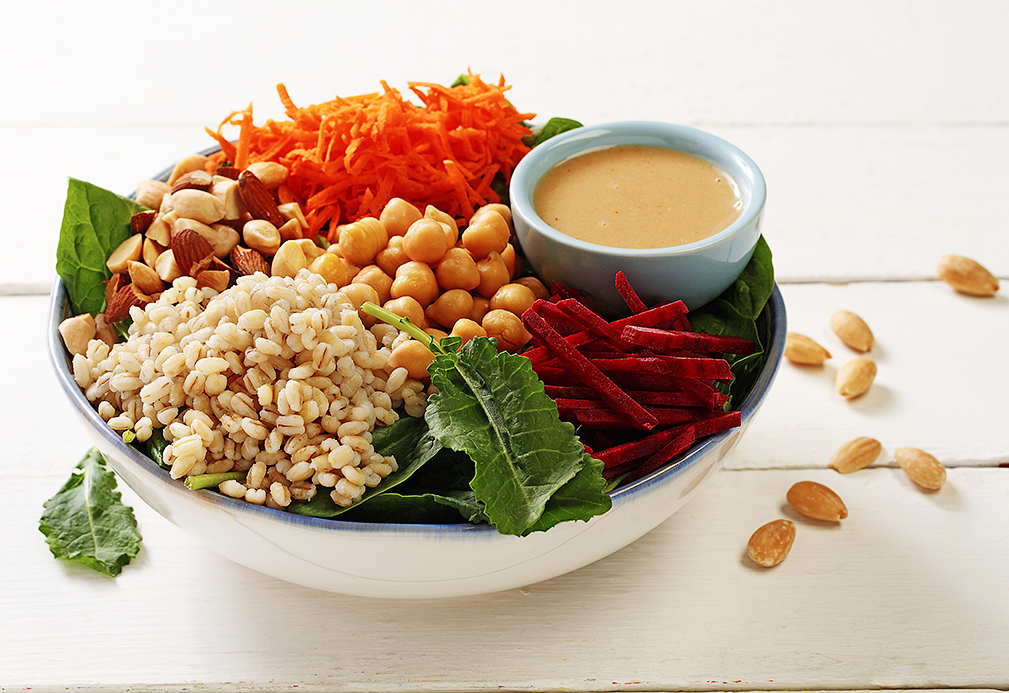 Kale, Beet, and Chickpea Power Bowls recipe made with canola oil by Patricia Chuey