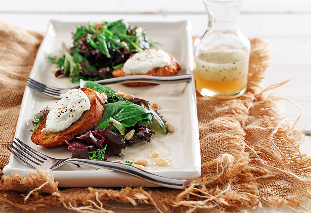 Lemon Dill Mixed Green Salad recipe made with canola oil by Kathleen Bruno