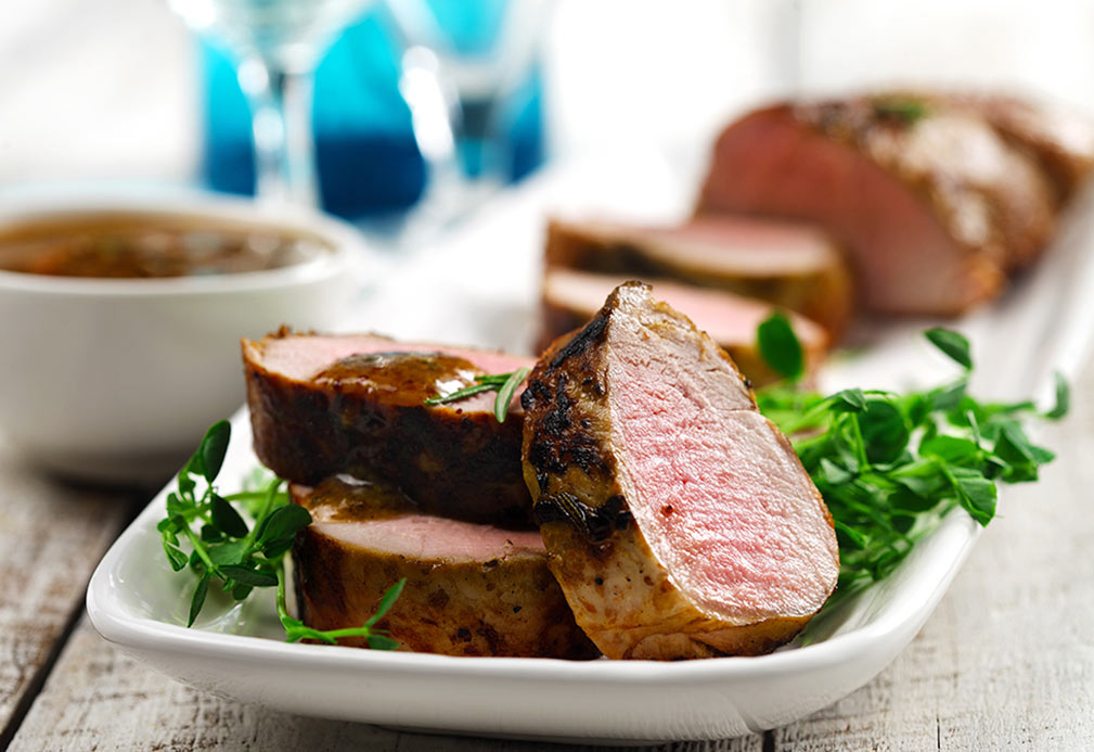 Filet de porc rôti au sirop d'érable et romarin