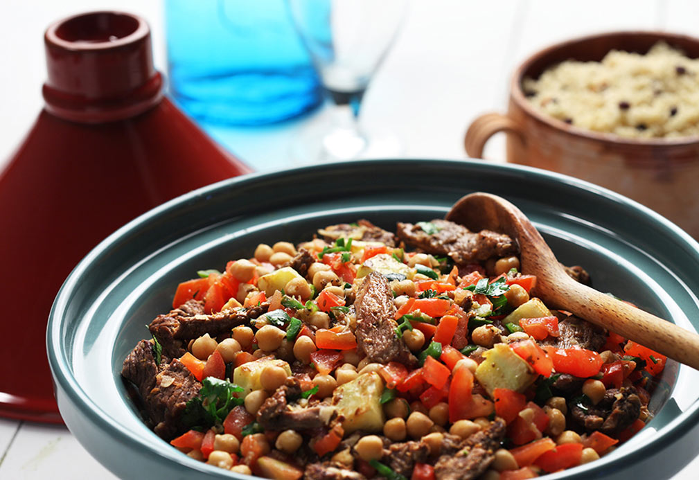 North African Lamb with Chickpeas and Couscous made with canola oil