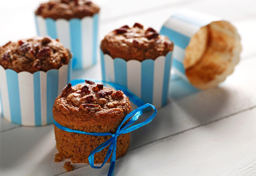 Muffins au son, citrouille et pacanes