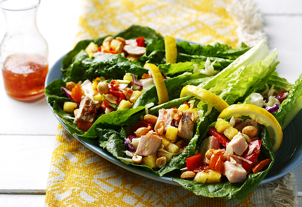 Pork Long Leaf Lettuce Wraps recipes made with canola oil by Nancy Hughes