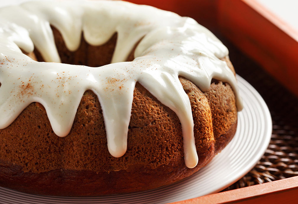 Pumpkin Cake with Cream Cheese Drizzle