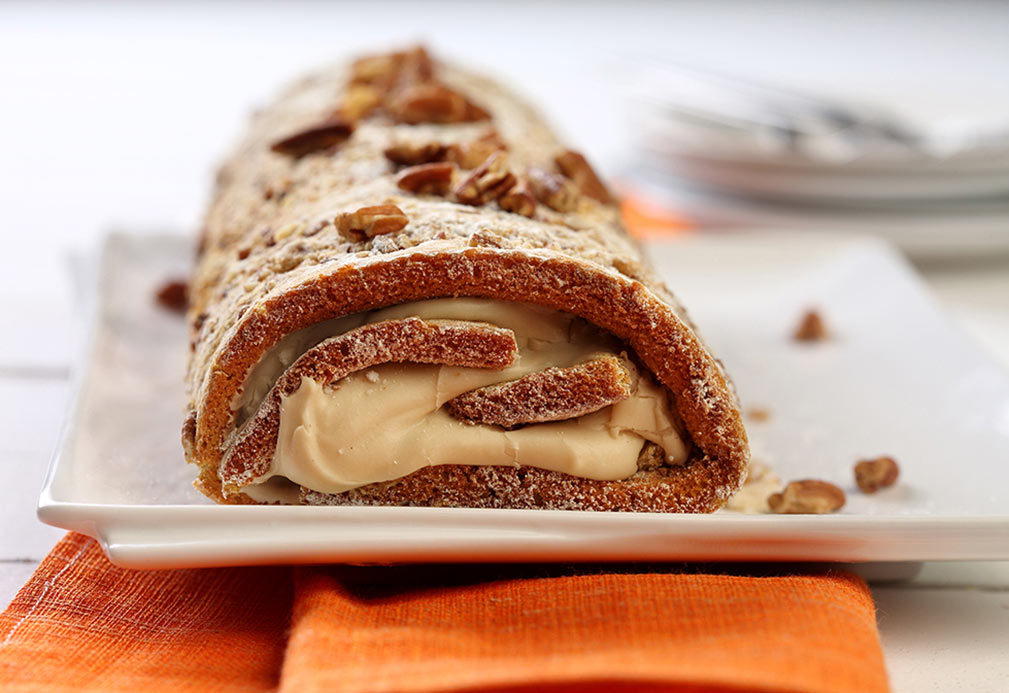 Pastel de crema de calabaza y nueces