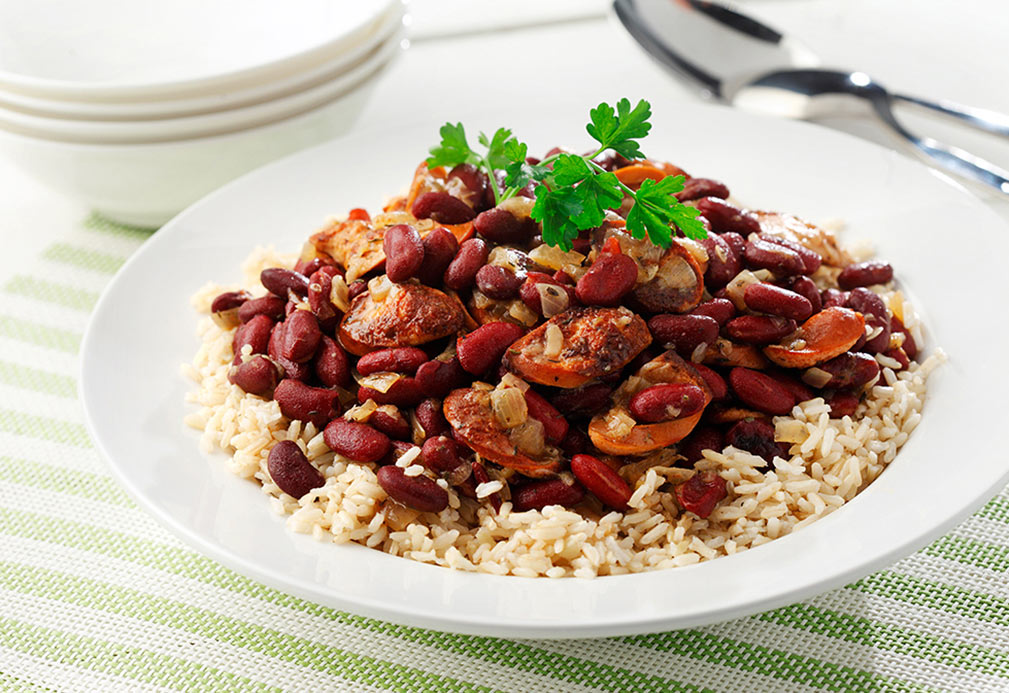 Red Beans and Rice recipe made with canola oil by Nancy Hughes
