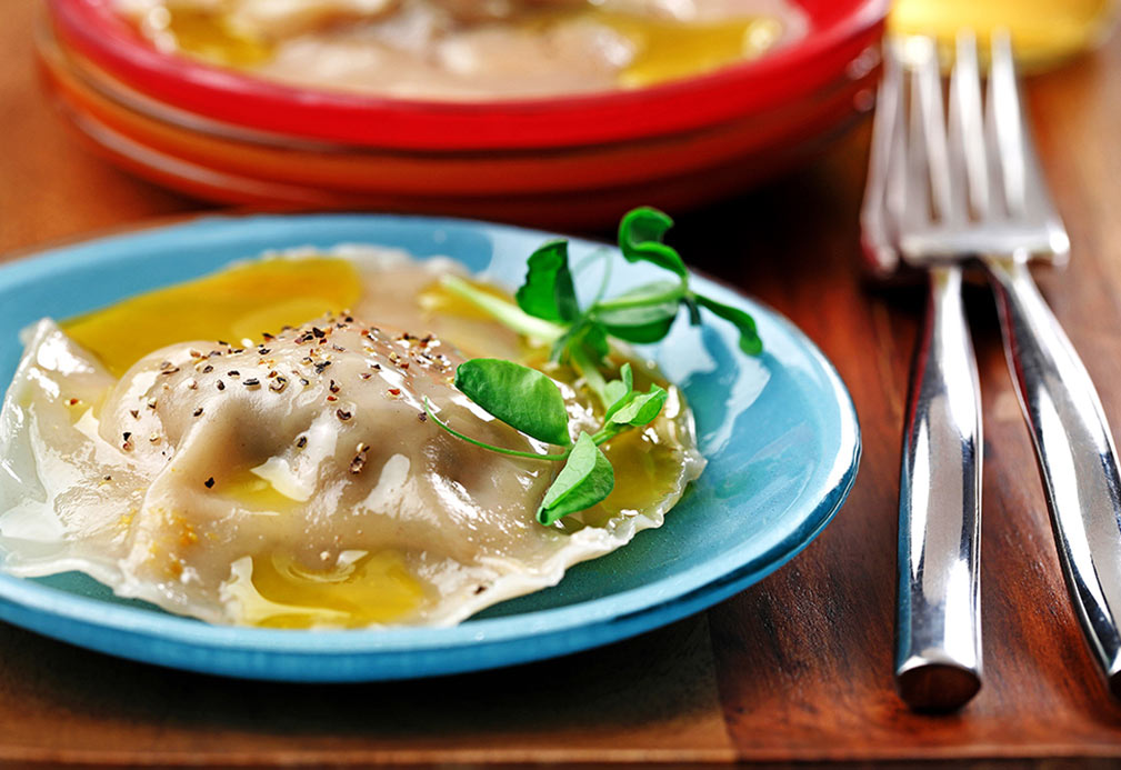 Roasted Squash and Mushroom Ravioli recipe made with canola oil by Emily Richards