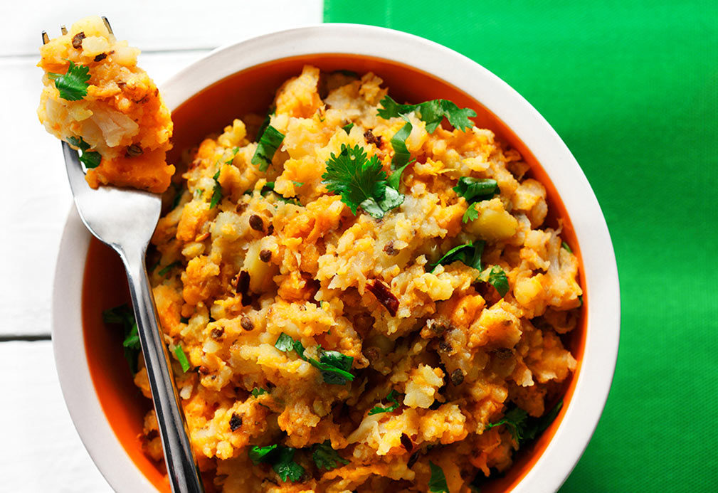 Root Vegetable Mash with Coriander recipe made with canola oil by Raghavan Iyer