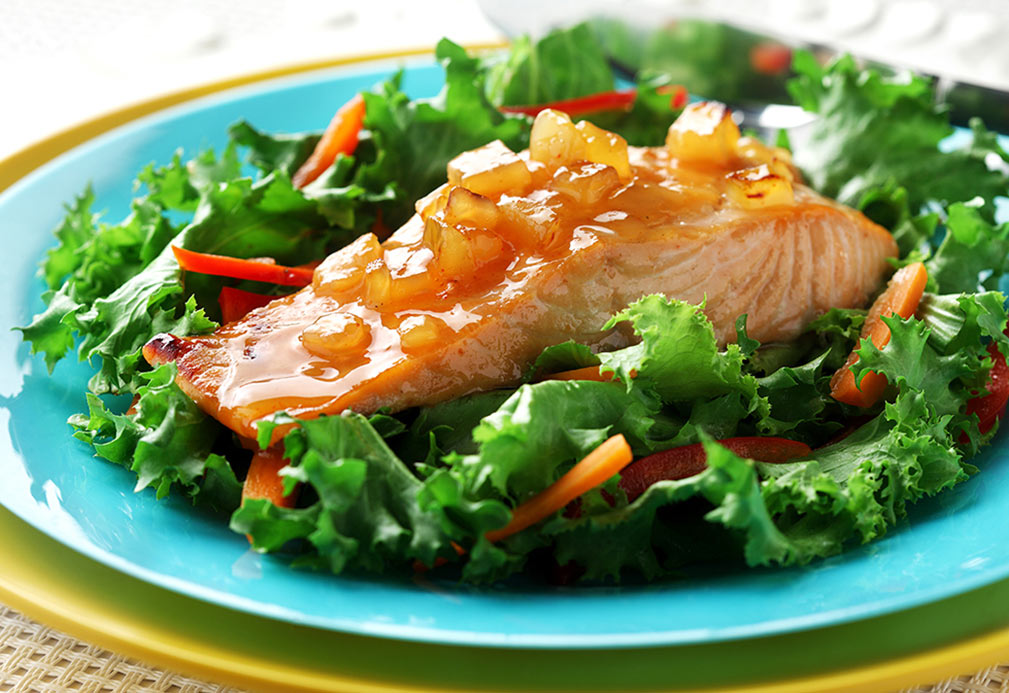 Salmon with Mango Chutney recipe made with canola oil