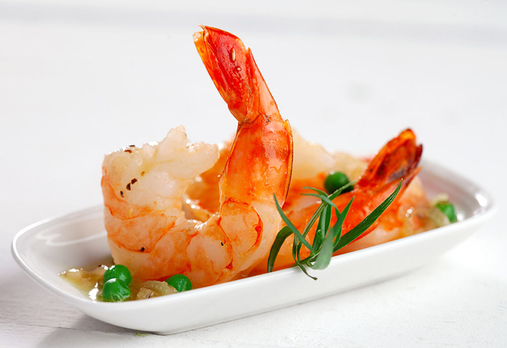 Sautéed Shrimp with Peas in Lemon Tarragon Sauce recipe made with canola oil