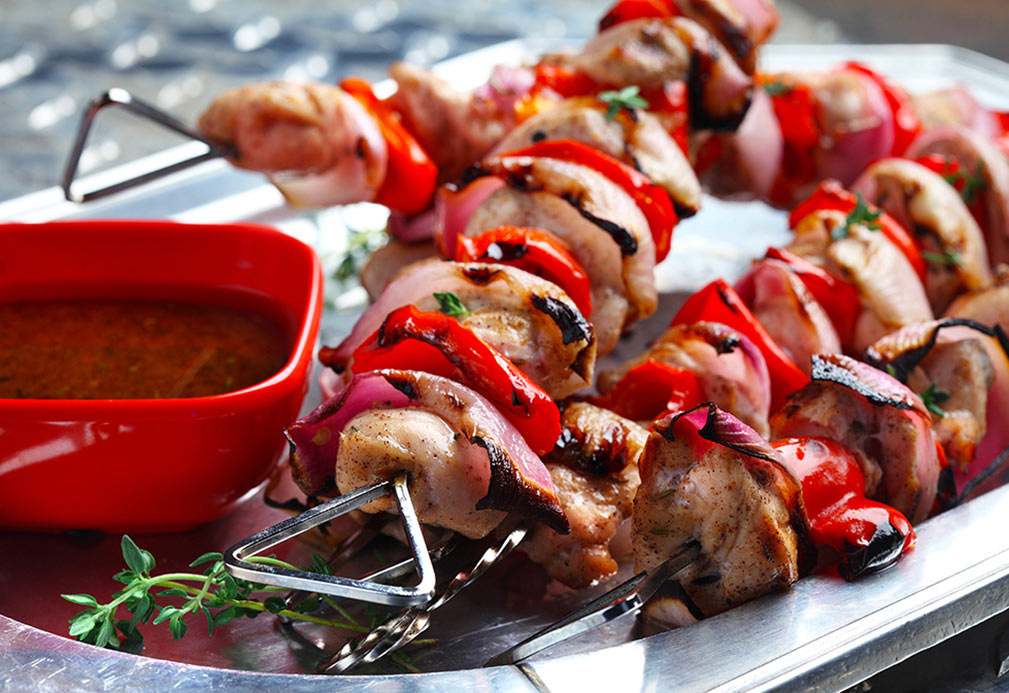 Skewered Lime Spiced Chicken recipe made with canola oil by Nancy Hughes