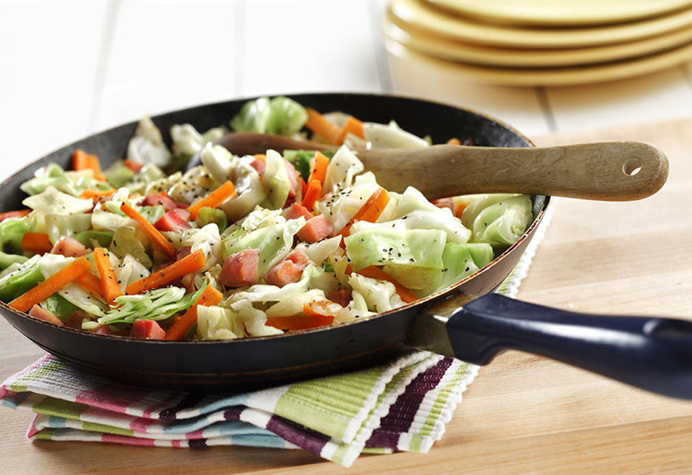 Skillet Browned Cabbage recipe made with canola oil by Nancy Hughes