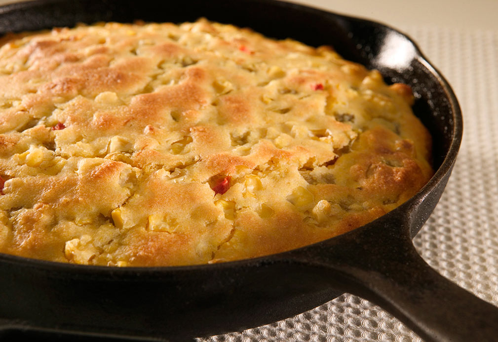 Skillet Cornbread recipe made with canola oil 