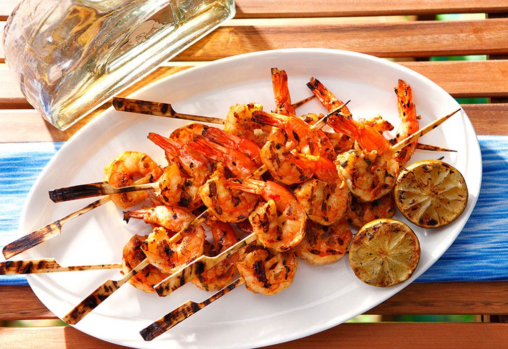 Spicy Mexican Shrimp Skewers recipe made with canola oil by Nathan Fong
