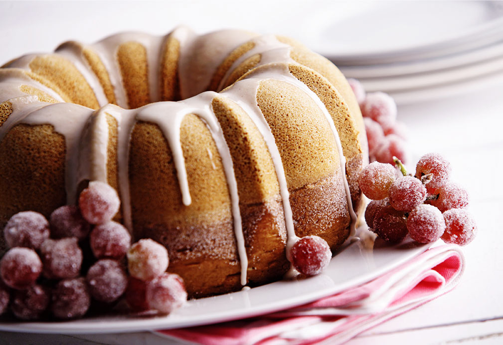 Sugar Dusted Wine Cake recipe made with canola oil