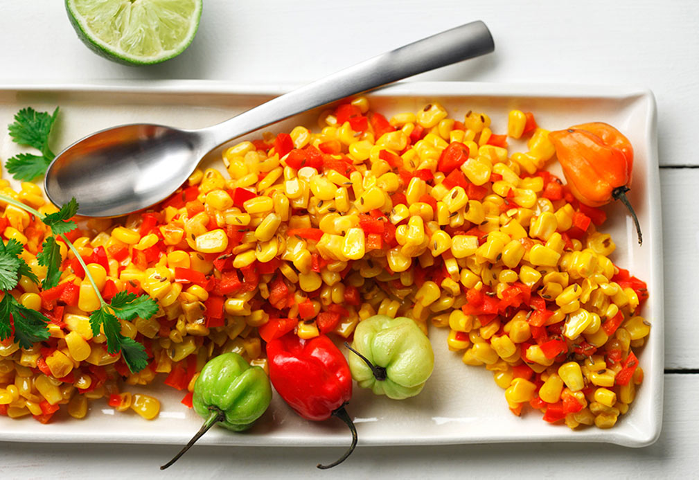Sweet Corn with Habanero Chiles and Lime recipe made with canola oil by Raghavan Iyer