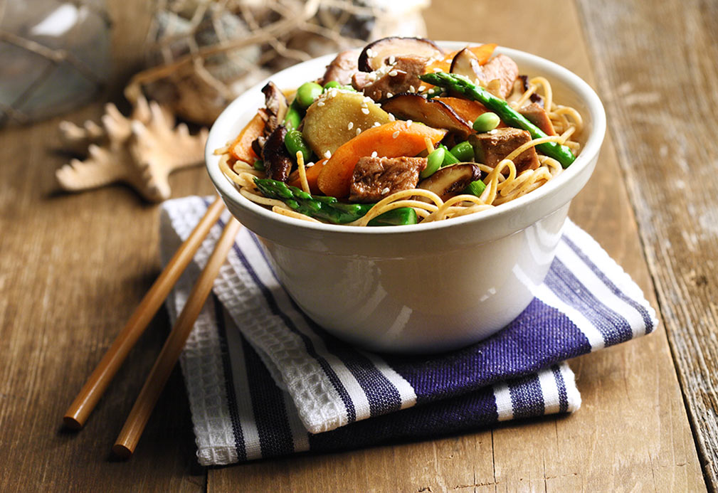 Tuna Stir-fry Over Whole Wheat Vermicelli