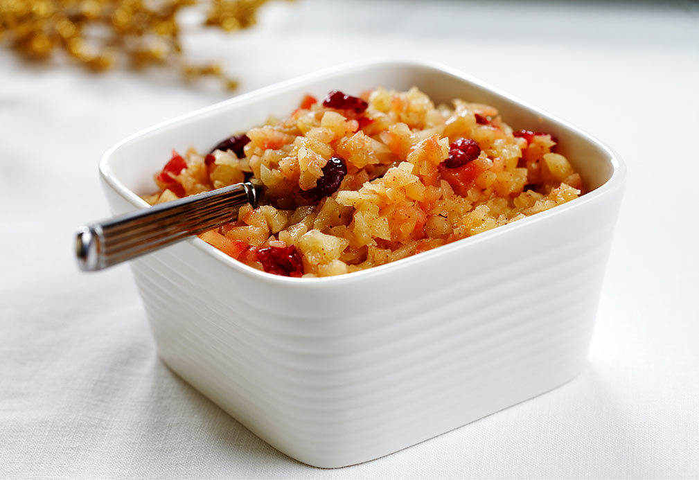 Warm Apple and Cranberry Sauce recipe made with canola oil