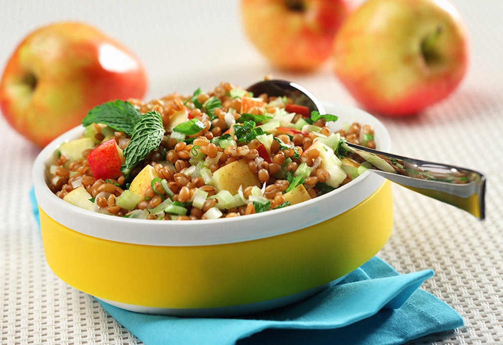 Wheat Berry and Apple Salad recipe made with canola oil