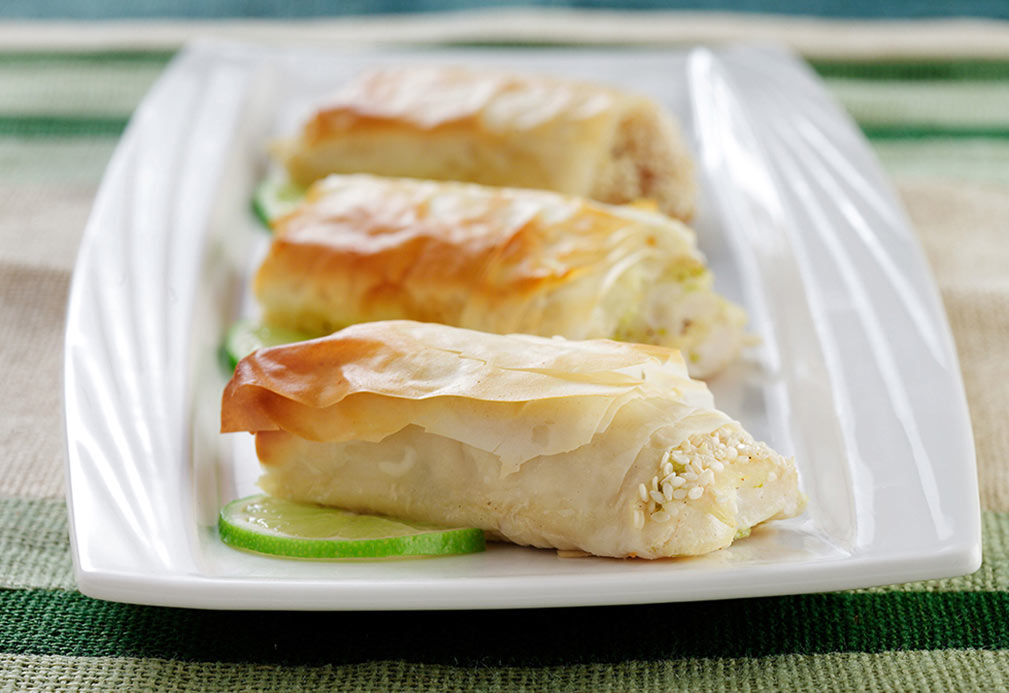 White Fish with Phyllo and Sesame Seeds recipe made with canola oil by Rusty Penno